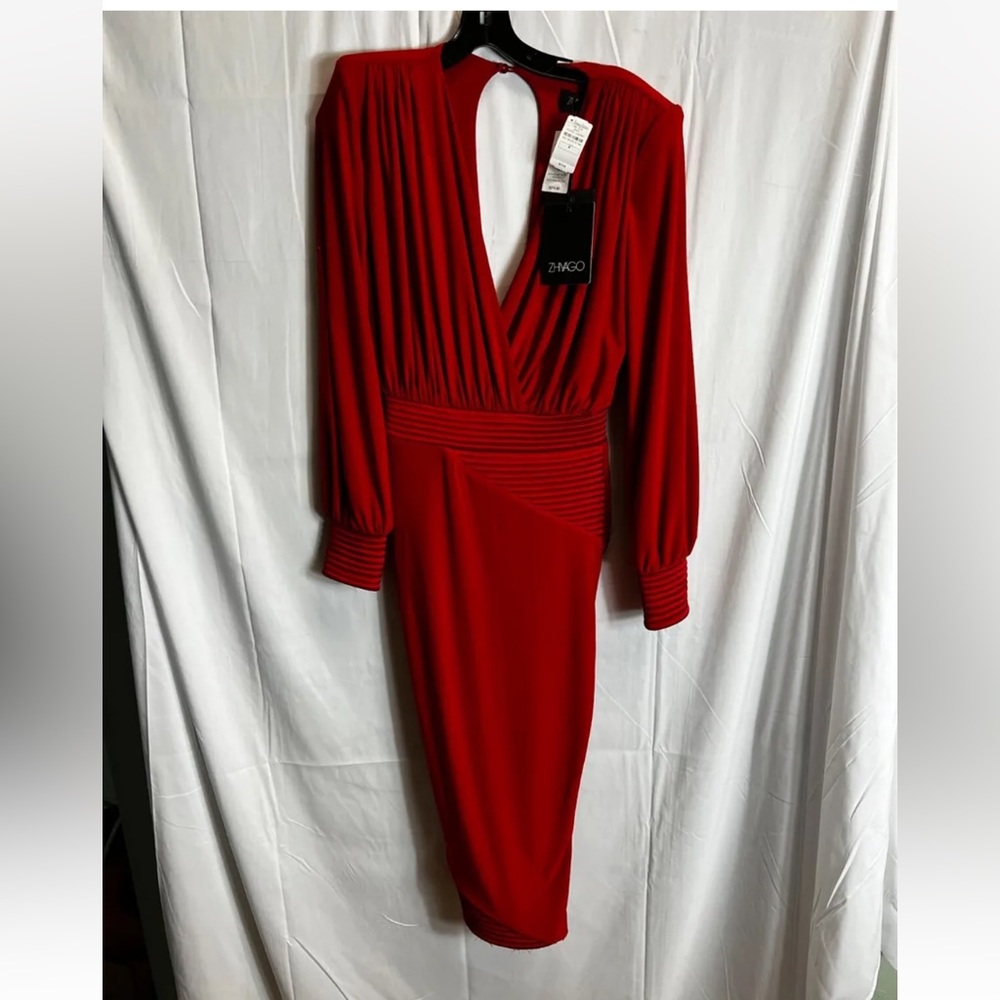 Zhivago Red Plunge Midi Dress
